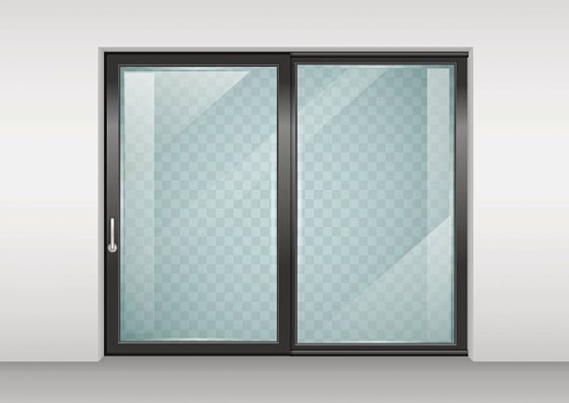 Esquadria Alumínio Orçamento Barretos - Porta de Esquadria de Alumínio com Vidro