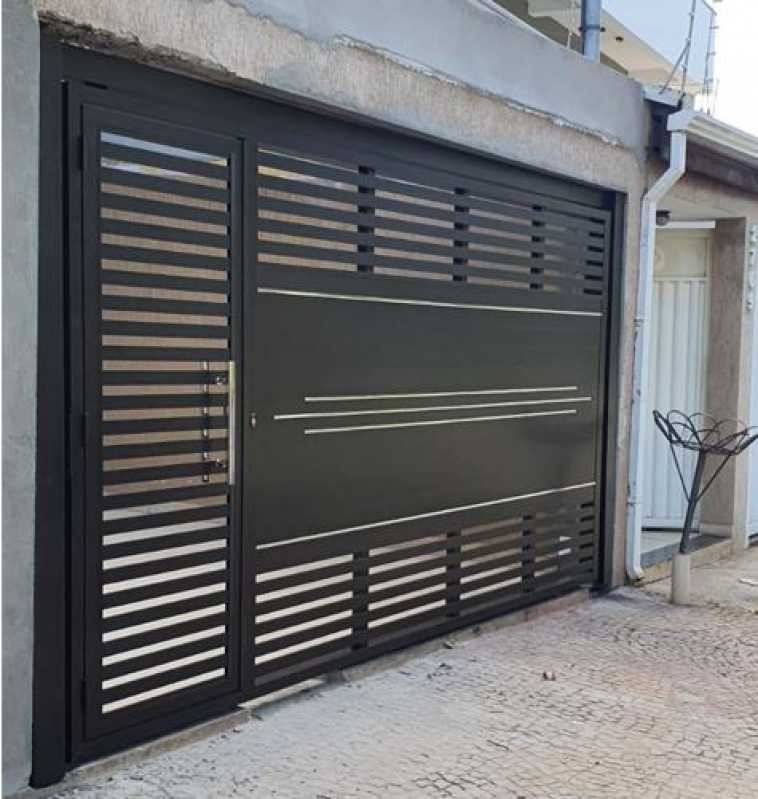 Portão Basculante com Social Preço Santa Cecília - Portão Basculante de Alumínio