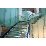 corrimão de escada vidro e alumínio valor Itapetininga